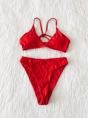 NWOT Amazon Red Bikini Set Size Small